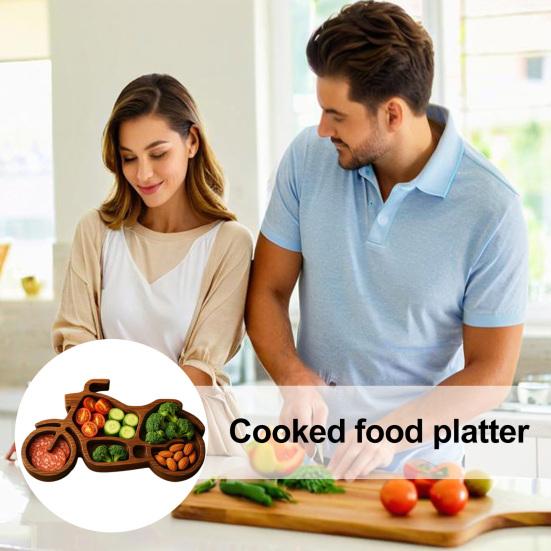 Деревянный сервировочный поднос Поднос для закусок в виде транспортного средства Поднос для печенья Поднос для холодных закусок, сыров, фруктов, орехов Веселый поднос для вечеринок