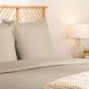 Housse de couette - Uni lin - 240 x 260 cm - 100% Percale de coton - 2 taies incluses - Oeko-Tex®