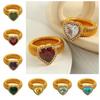 Thick Zircon Heart Ring Fashion Women's Jewelry Aesthetic Luxury Texture Ring Female