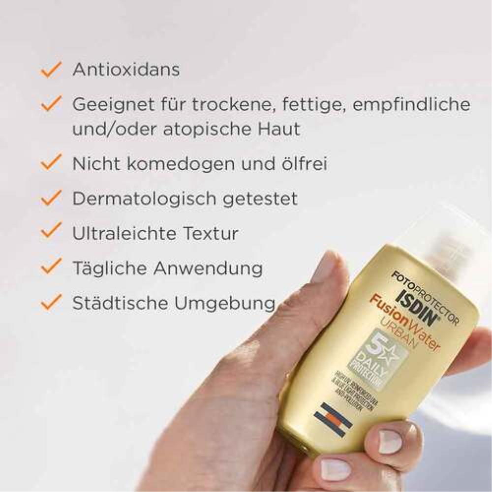 ISDIN Фотопротектор Fusion Water Urban Sun Cream SPF 30, 50 мл