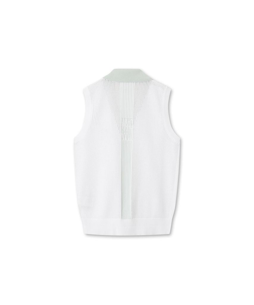 Waac Mesh Knit V-Neck Cardigan Vest Wwwam26400Whx
