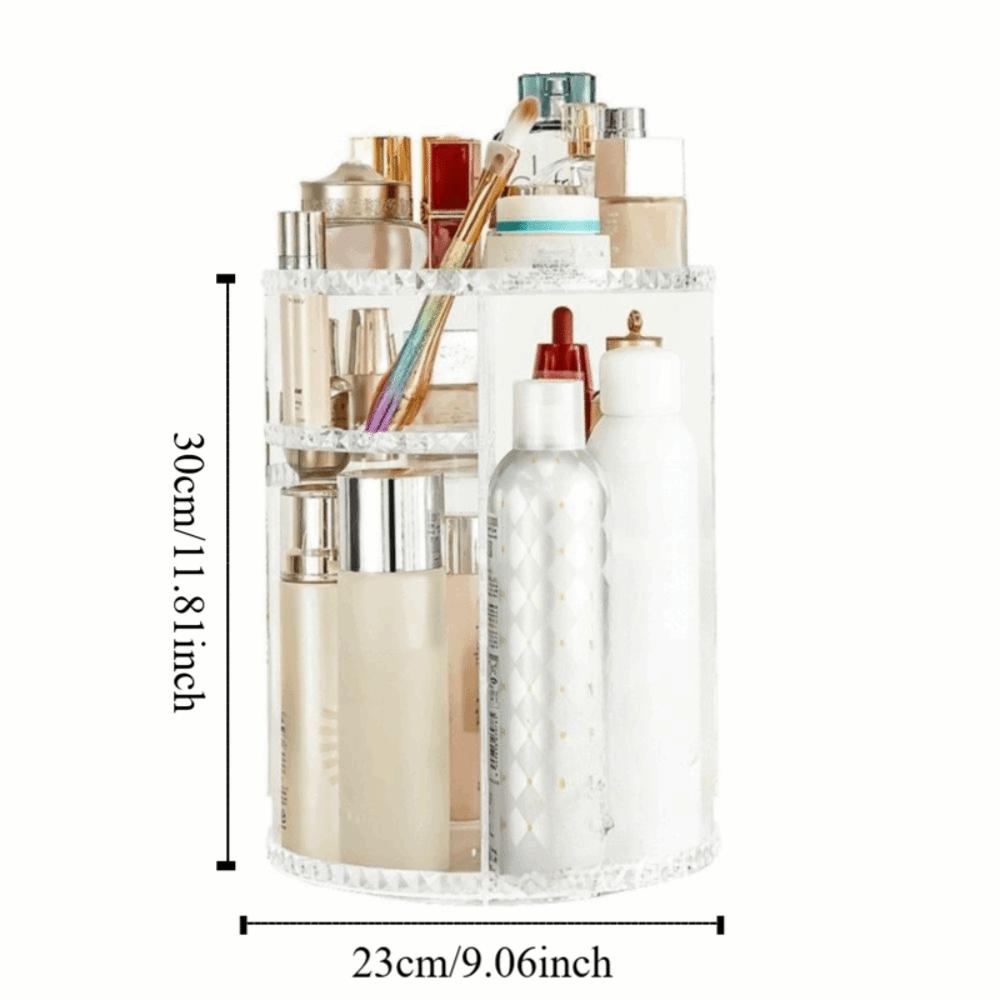 Компактная настольная полка для хранения с вращением на 360 градусов, бокс для хранения косметики, органайзер для стола