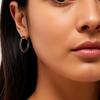 Black Awn Exquisite Hoop Earrings Black Stone Earrings for Women Hoop Earring Jewelry