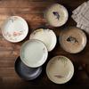 8inch Japanese Dessert Salad Dinner Plate Ceramics Pasta Cake Serving Dish Dipping Sauce Dishes Hand-painted Tableware