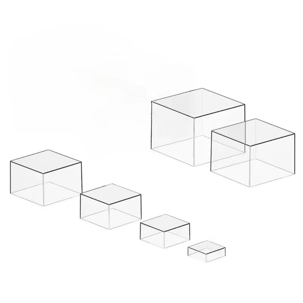 Белый / Прозрачный акриловый куб-витрина Штабелируемая коробка для декорирования фуршета Ювелирные изделия