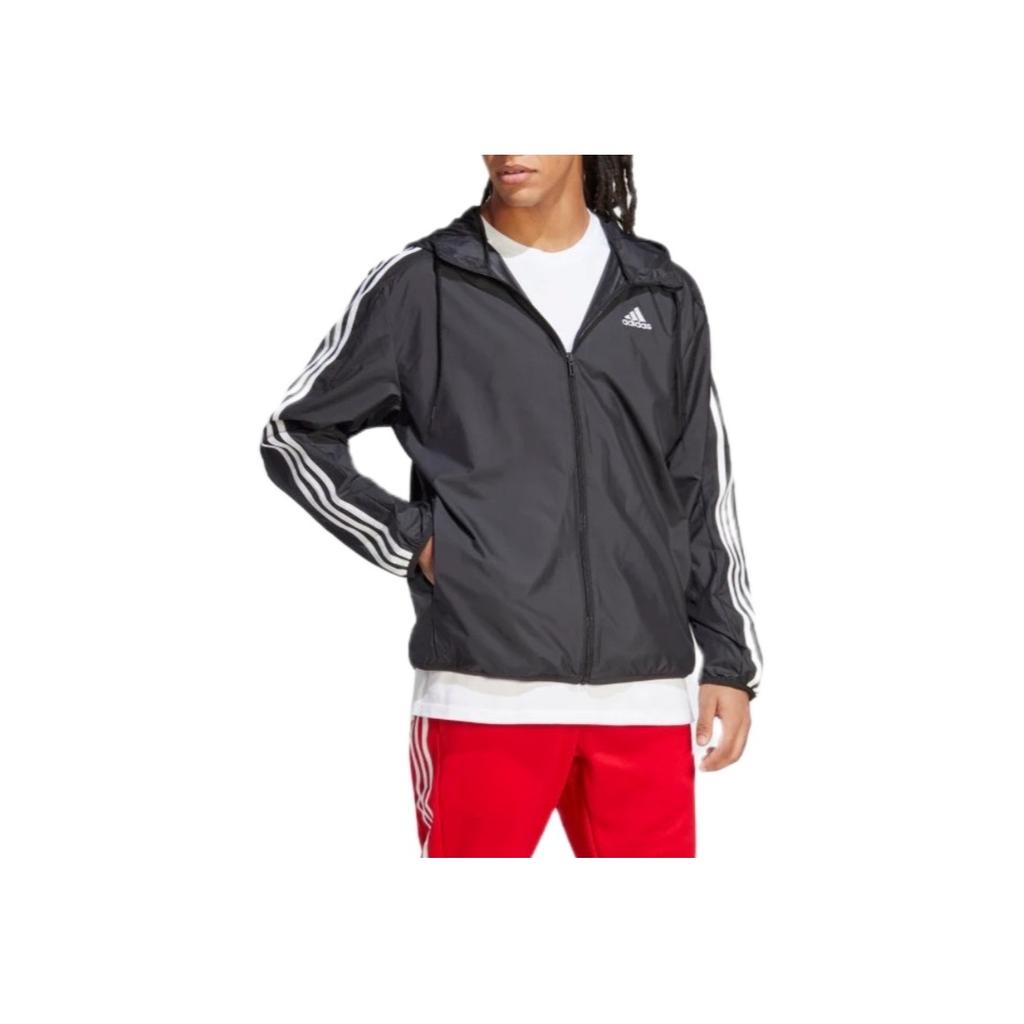 adidas Мужская куртка с капюшоном в полоску с логотипом, верхняя одежда, черная IB0378