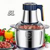 Электрический измельчитель продуктов из нержавеющей стали, 5 л, многофункциональный измельчитель мяса, овощерезка, тестомес, бытовой кухонный комбайн