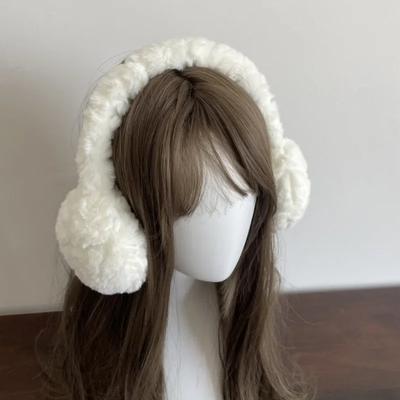 Белые японские плюшевые наушники, головные уборы JK Winter Warm Padded Earrings, беруши, защита от холода, защитные наушники, аксессуары для велоспорта