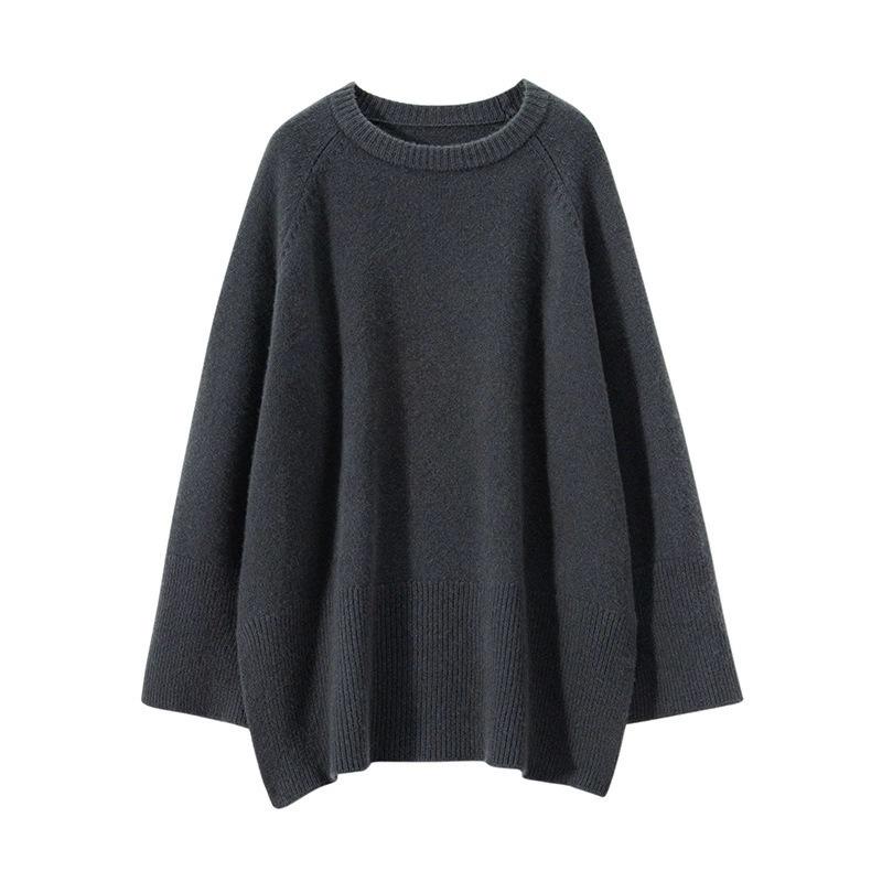 Autumn and Winter New Loose Large Size Knitted Sweater Women's Casual Lazy Style Bottomed Pullover Sweater