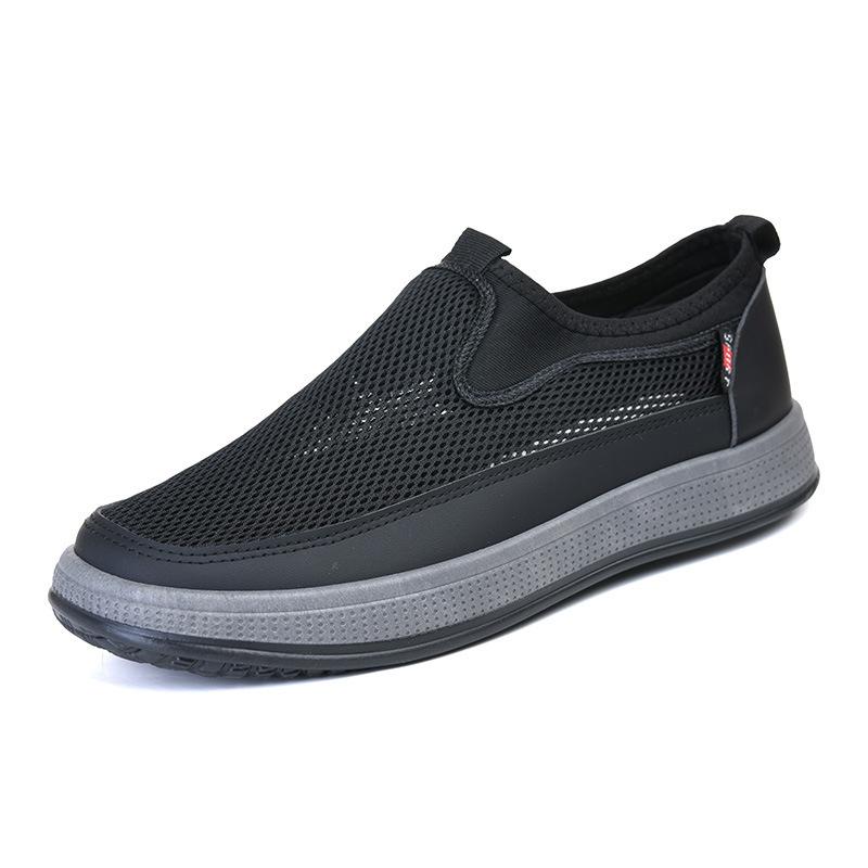 Летняя дышащая тканевая обувь мужская легкая с мягкой подошвой повседневная обувь мужская сетчатая обувь
