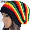 Autumn Winter Women's Rainbow Striped Hats Ear Proctection Knitted Hats Candy Color Cold-proof Windproof Casual Hats