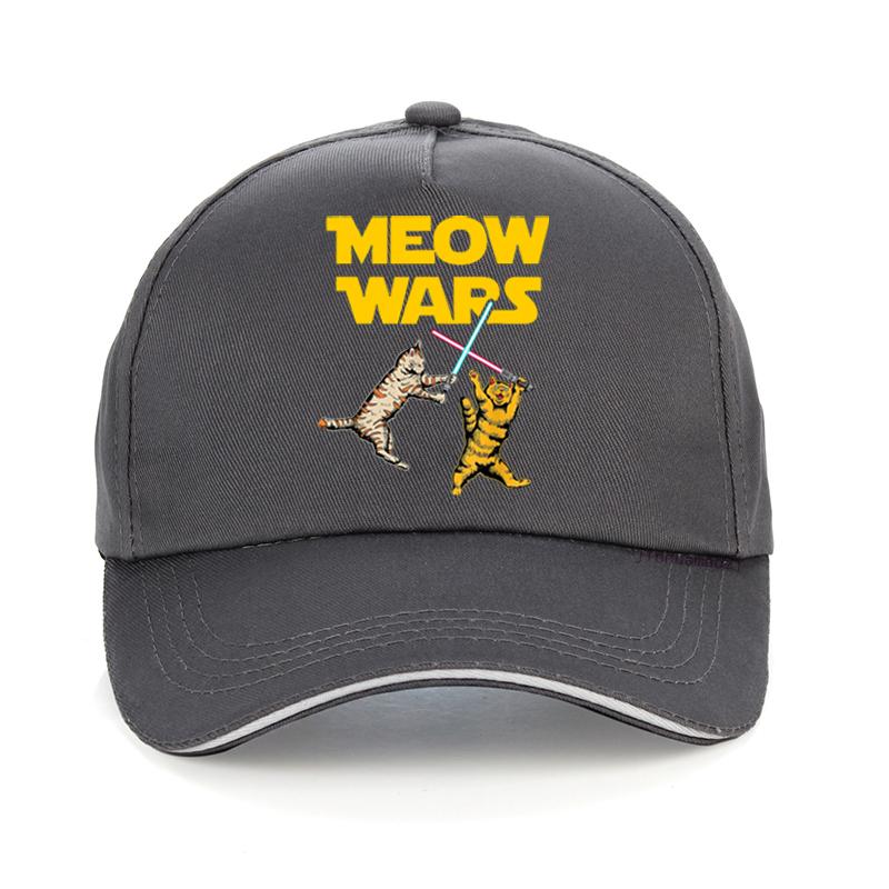 Забавная шапка Meow Wars Cat, подарки для любителей кошек, бейсбольная кепка, хлопковая летняя дышащая регулируемая кепка унисекс, Snapback