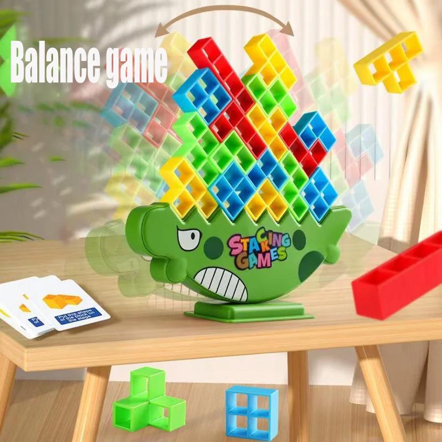 Игра на балансирование Динозавр Строительные блоки Игра для вечеринки Игрушка Построить высоко Блок Тетриса Настольный блок для балансировки Настольная игра-головоломка