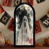 Halloween Hologram Ghost Mirror Spooky Blood Ghost Mirror with LED Light for Bedroom Kitchen Haunted House Decor