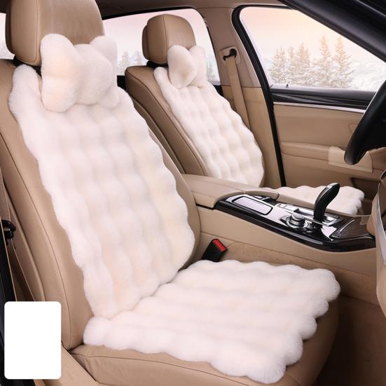 Утолщенные плюшевые подушки для автомобильных сидений, мягкие, пушистые, теплые, нескользящие чехлы для передних и задних сидений