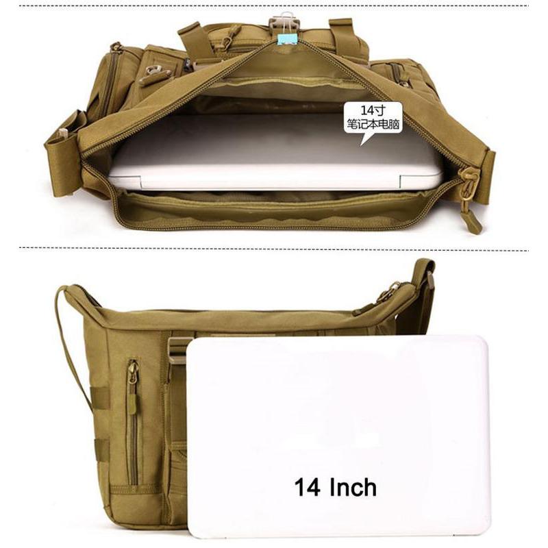 14-дюймовая сумка через плечо для ноутбука формата А4, военная тактическая военная сумка-мессенджер Molle, спортивная сумка через плечо