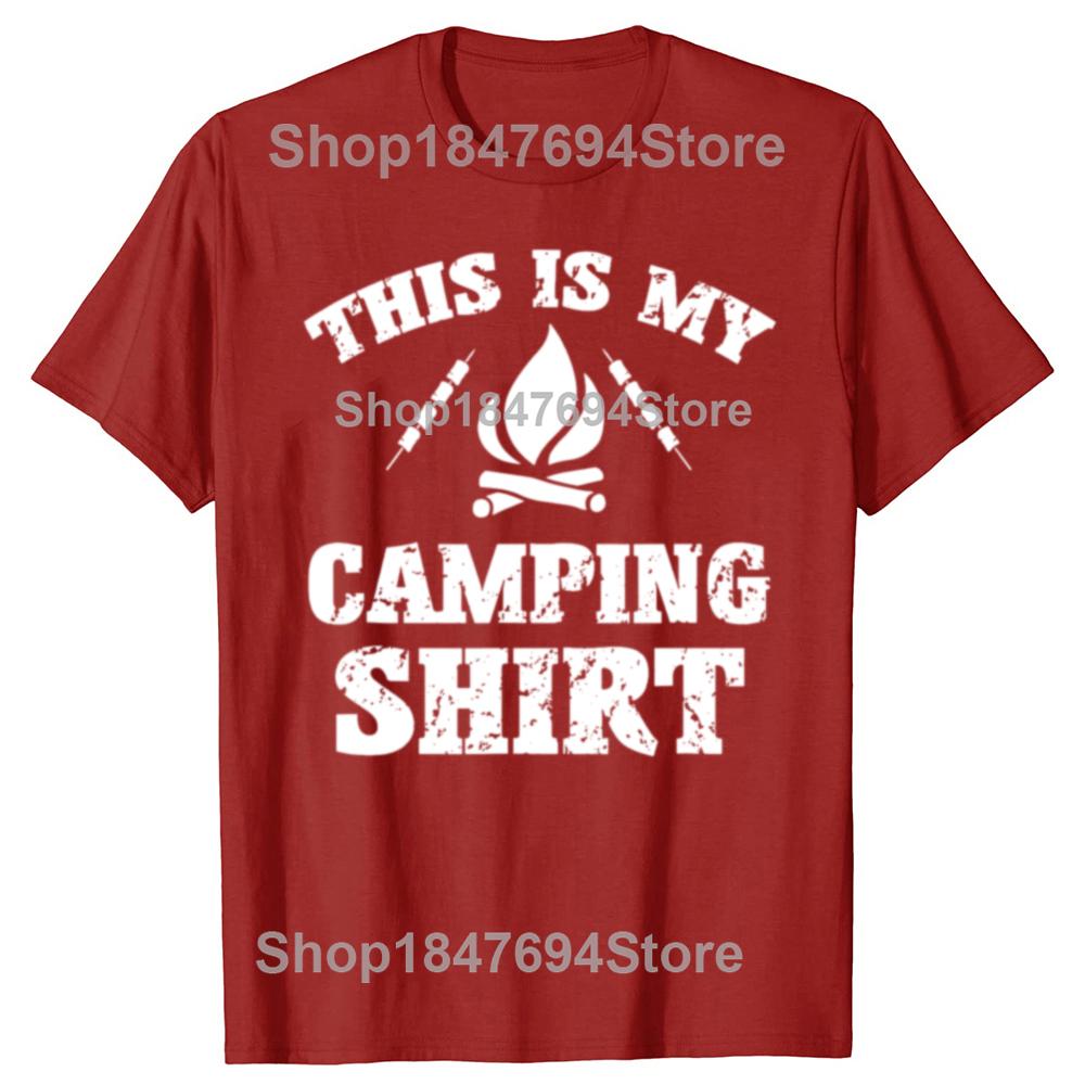 Funny This Is My Camping Novelty Camper T-shirts Men Women's Fashion Casual Tshirt 100% Cotton Loose Oversized T Shirt