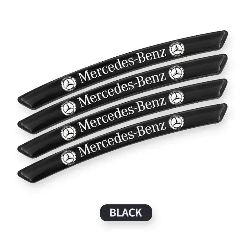 4Pcs Metal Car Wheel Hub Sticker Decorative Accessories for Mercedes Benz W203 W204 W205 W206 W212 W213 W222 W223 E300 C200 MNOPQ1