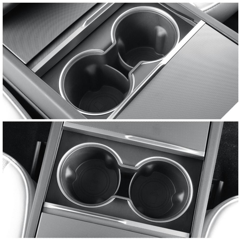 Black Car Cup Holder Rack Stabilizing Cup TPE Water Cup Storage Tray Water Cup Storage