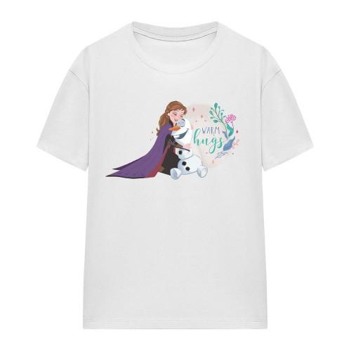 Frozen Womens/Ladies Like Warm Hugs Anna And Olaf T-Shirt