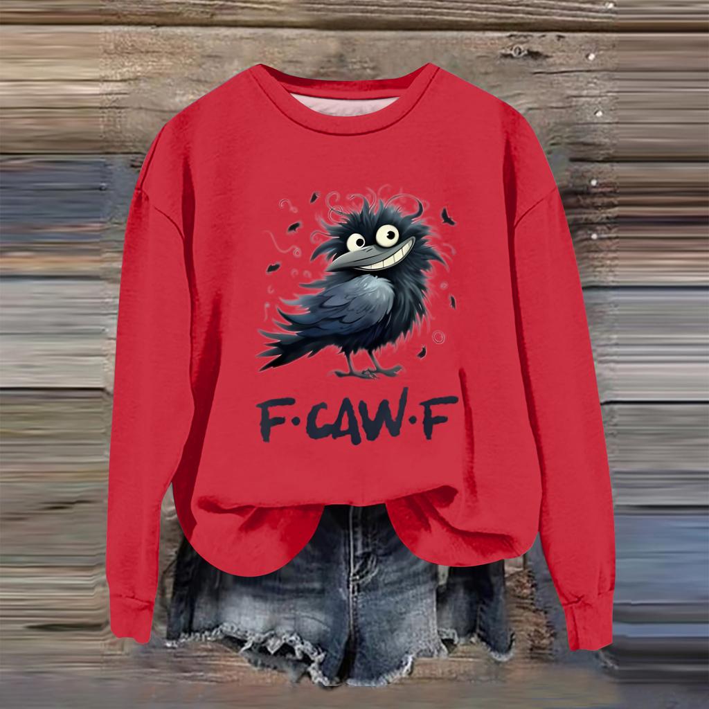 Women's Fashion Casual Long Sleeve Loose Printed Sweatshirt