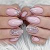 French Glitter Silver Edge Nail Tips - Simple and Wearable Nail Art Design