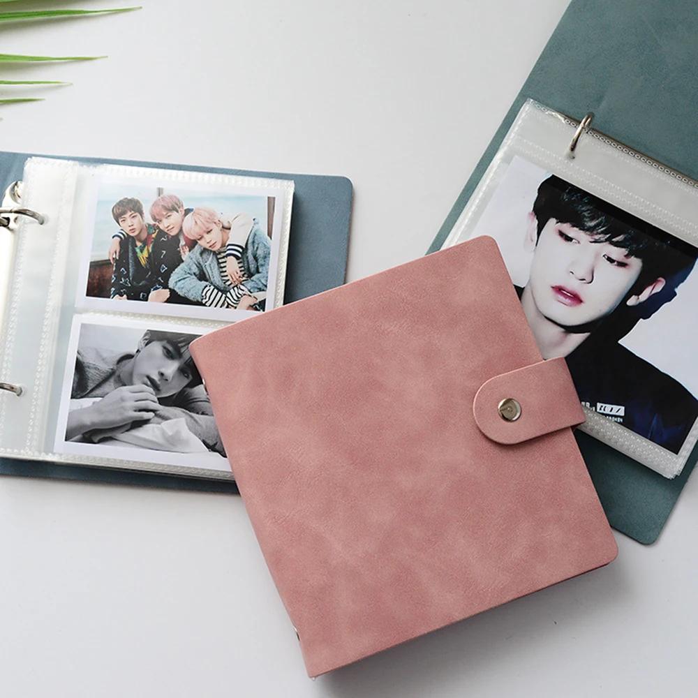 3/5 Inches Leather Photo Album Kpop Card Binder Family Anniversary Travel Photocard Memory Record Collect Book for Fujifilm