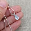 Natural AAA+Pear Shape Aquamarine Gemstone 925 Sterling Silver Handmade Teardrop Pendant Jewellery