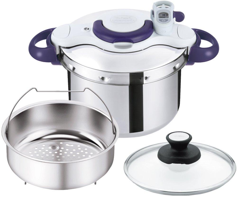 Tefal Pressure Cooker 6L IH Compatible for 4 To 6 People Timer 10 Year Warranty Crypso Minute Perfect Purple P4620735 One-touch Open/close T-fal