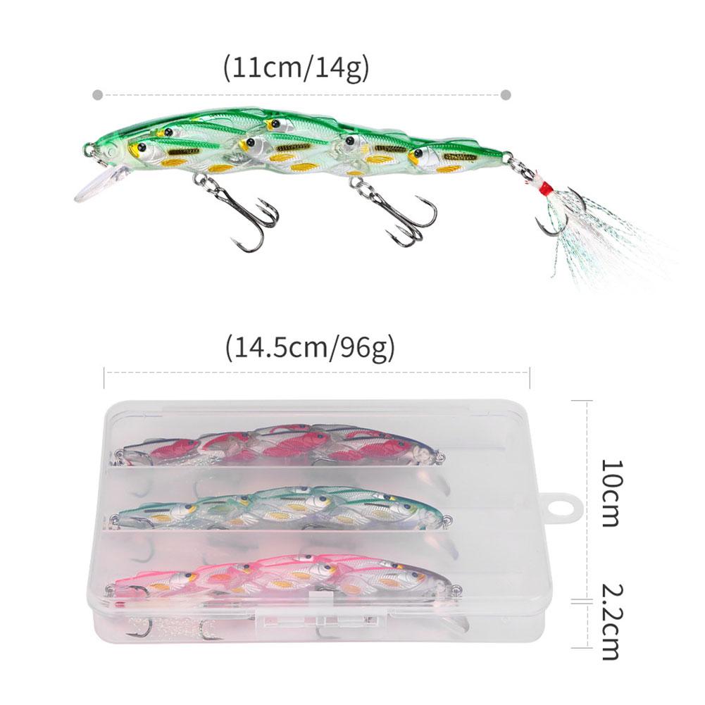 3Pcs Artificial Hard Bait Swimbait Fishing Bait for Trout Bass Fishing Accessories