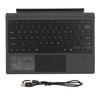 For Surface Pro Type Cover Keyboard Portable 7 Color Backlighting USB C Rechargeable Black Wireless