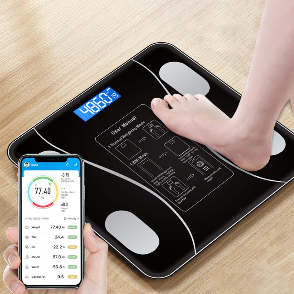 Bluetooth Smart Body Scale Напольные весы BMI Body Weight Scale LED Digital Electronic Weighting Scale Анализатор состава тела