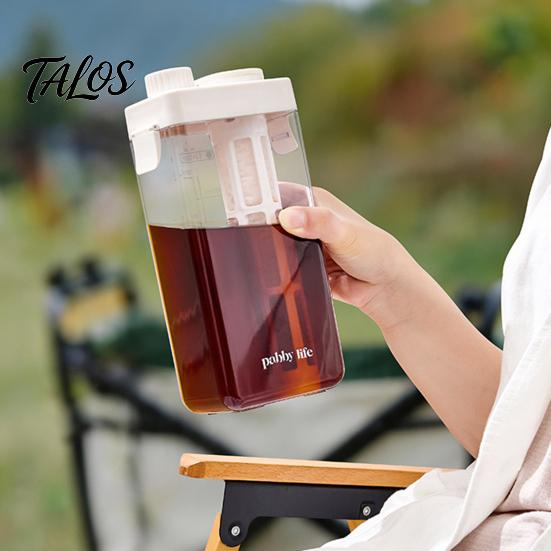 Plastic Iced Tea Maker Cold Brew Coffee with Filter & Airtight Lid, Clear No Leak Pitcher Jar, Scales, Gifts for Lovers