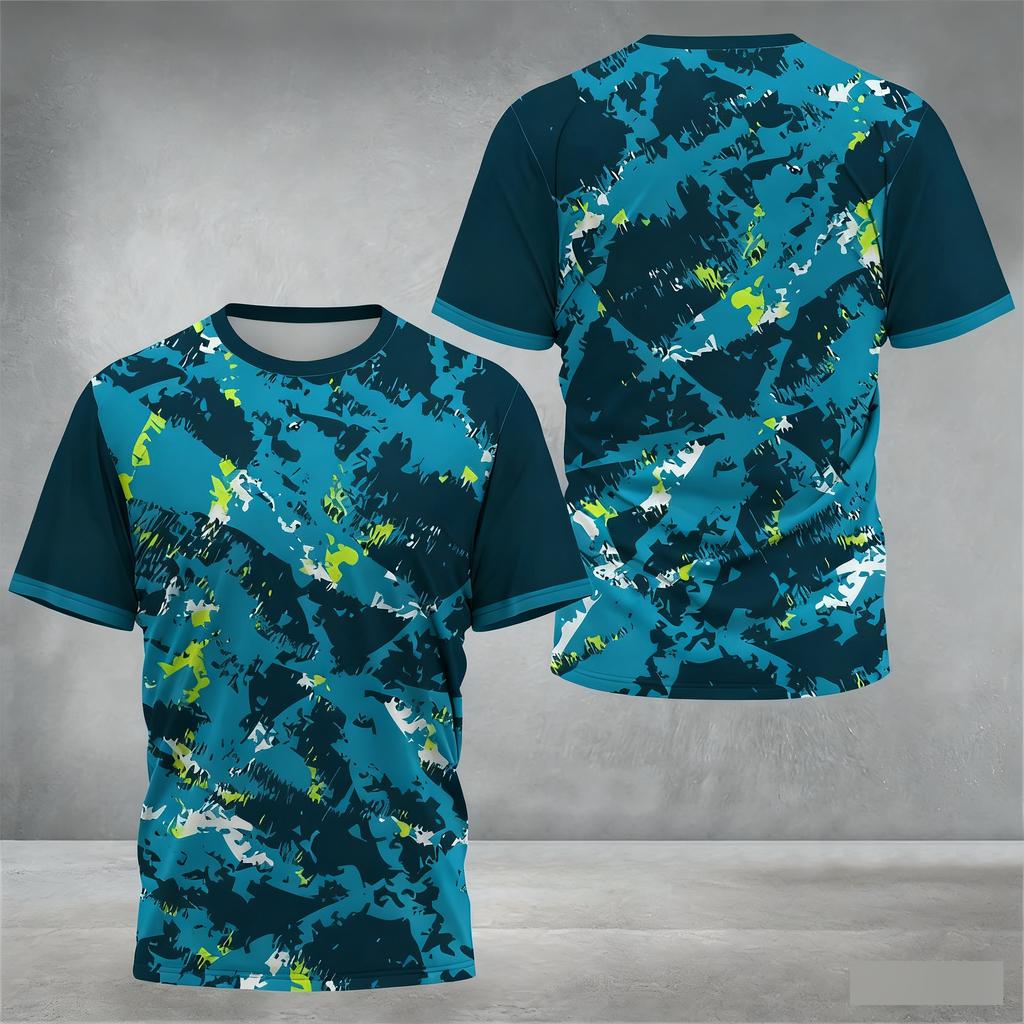 Summer, Outdoor Sports, Men's T-shirt, 3D Printing Design, Mountaineering, Trail Running,Casual Fashion,Quick Dry and Breathable