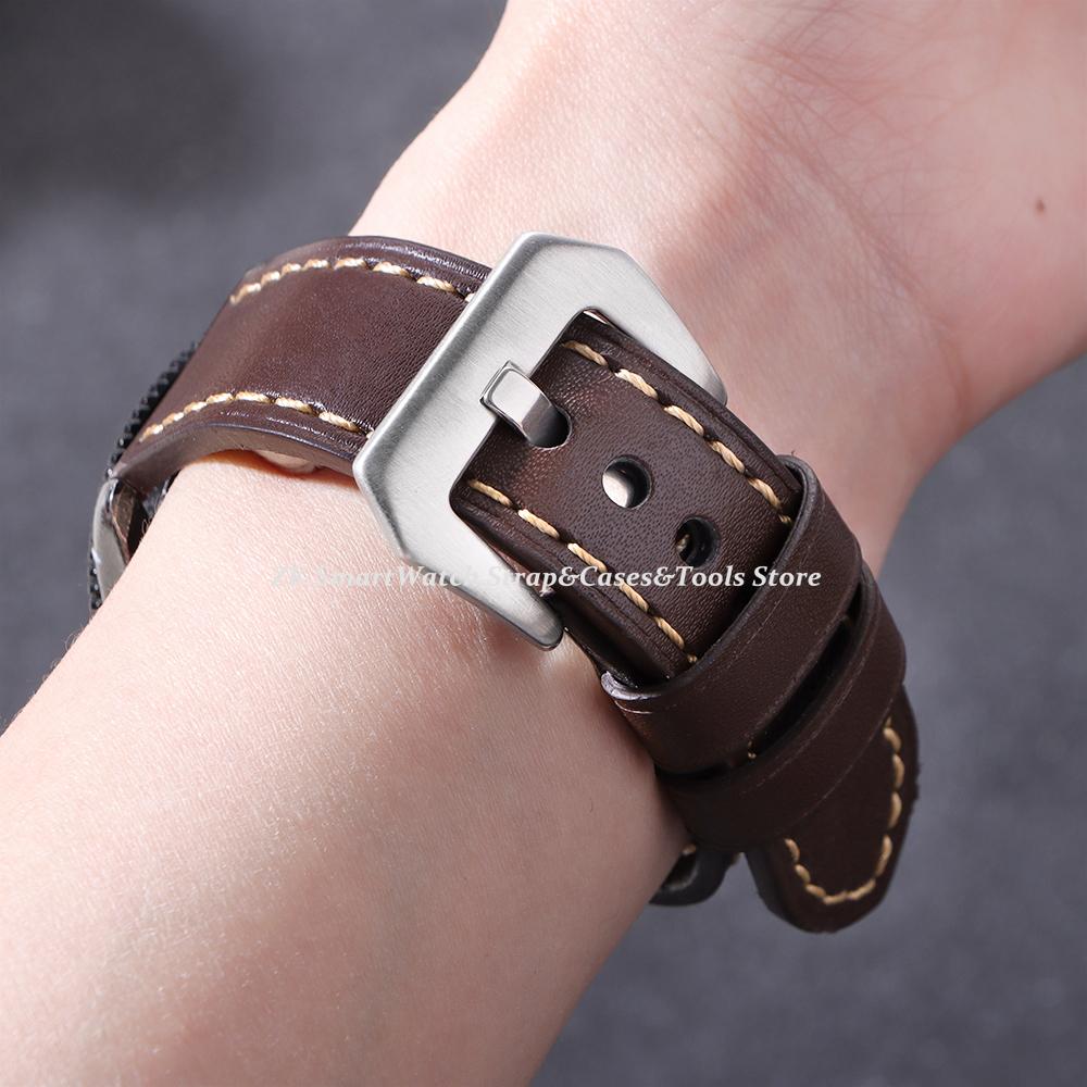 High Quality Genuine Leather Watch Band for Panerai Cowhide Oil Wax Strap Men Sport Bracelet Watchband 20mm 22mm 24mm Band Belt
