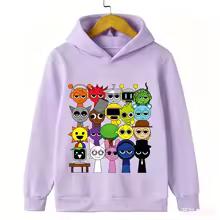 Новая детская толстовка с мультяшным принтом Sprunki, игровые толстовки Incredibox, одежда для мальчиков, худи для девочек, пуловер с капюшоном, весенние детские топы с длинным рукавом