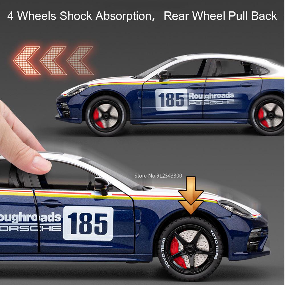Scale 1:24 Panamera Cayenne S Car Model Toy Alloy Body Rubber Tires Pull Back Sound Light Vehicle Models Holiday Supercar Gifts