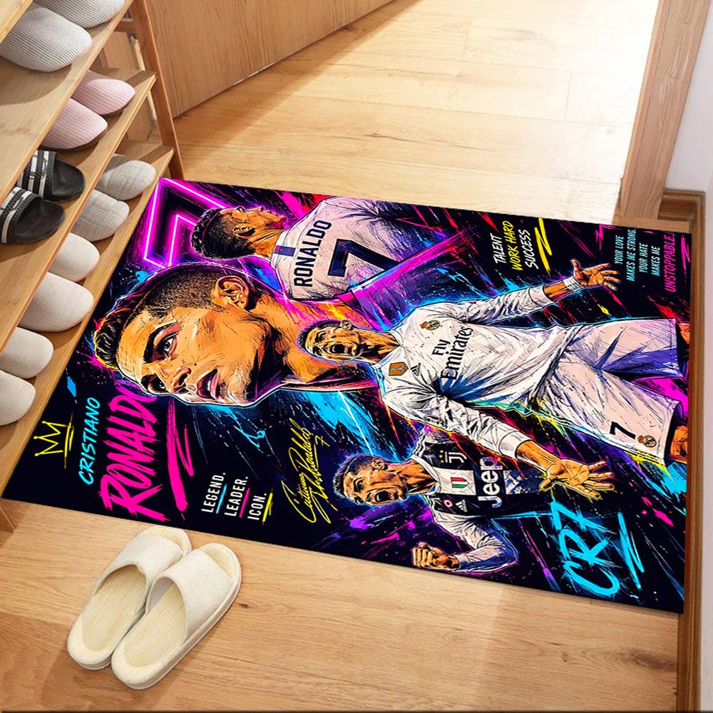 Ronaldo's Iconic Number Seven Square rugs are a great choice for living rooms, bedrooms, home décor, and as gifts.