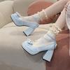 Cute and Sweet Japanese with Skirt Single Shoes for Women's Outer Wear 2025 Summer and Autumn New Sweet and Cool Style Bow Mary Jane Shoes