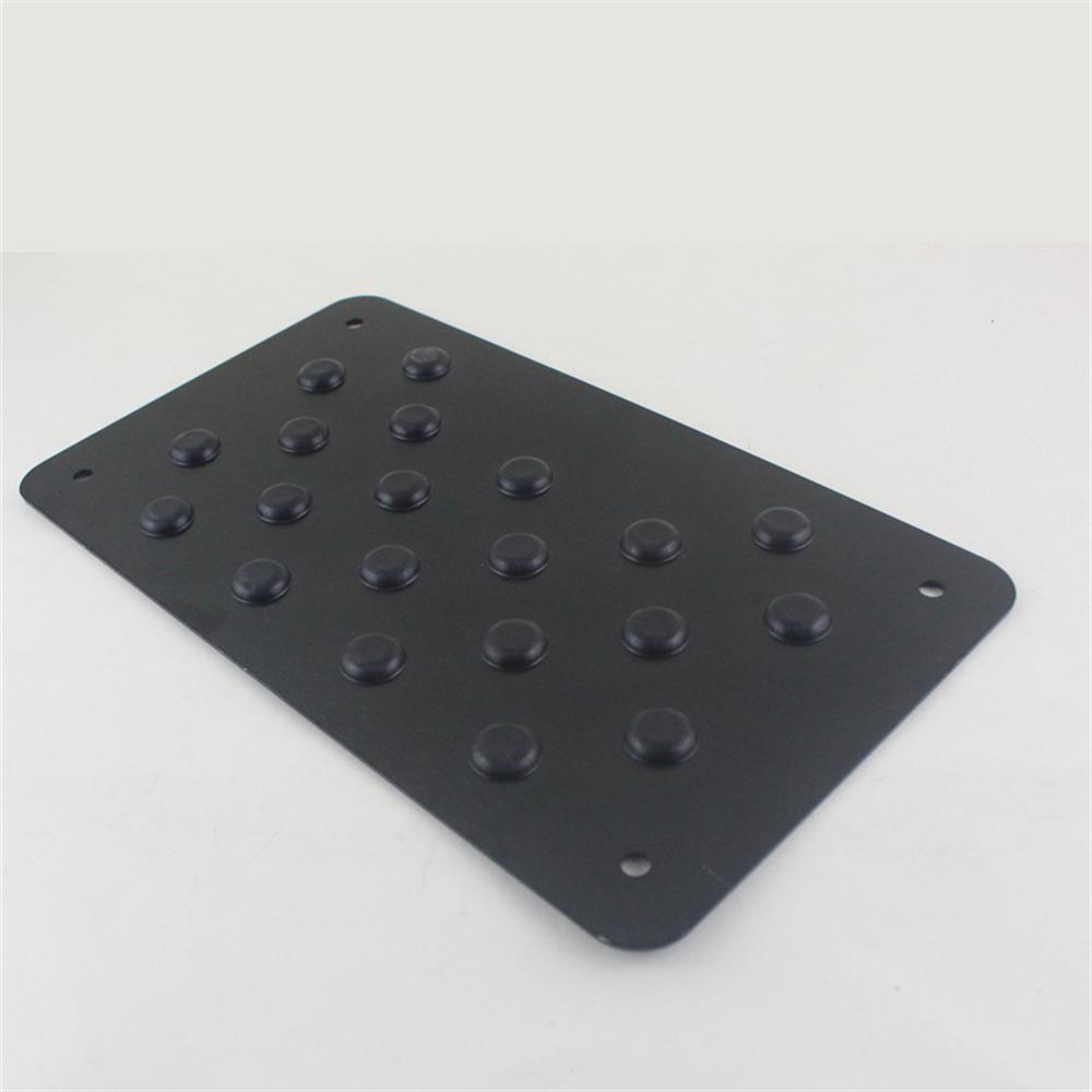 Aluminum Car Floor Mat Non-slip Rubber Heel Plate Pedal Carpet Foot Pad Black X1