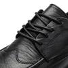 British Style Split Leather Men's Casual Business Lace Up Moccasin Shoes Comfortable Non Slip Fashion Black Dress Formal Casual Leather Shoes