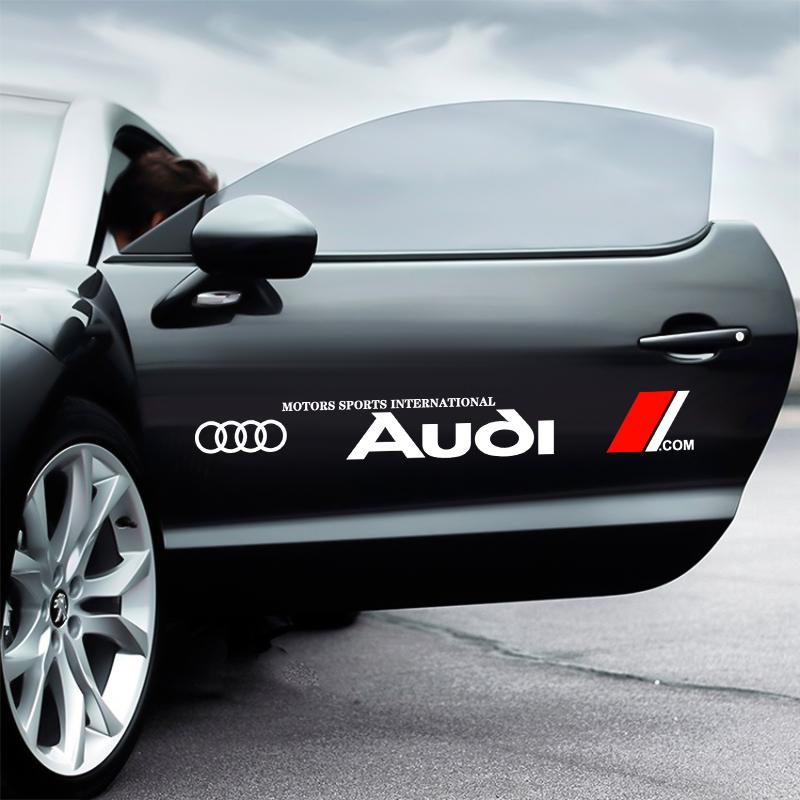 4HGIEW Car Styling Door Side Sticker Waterproof PVC Body Window Decals Accessories For 4HGIEW A4 B6 B8 B7 A6 C5 C6 C7 A3 A5 Q3 Q5