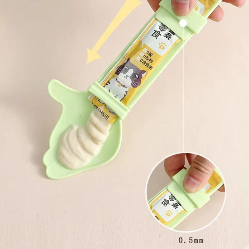 Ложка для кормления кошек в полосках, дозатор влажного корма для кошек, набор ложек для кормления кошек, мультяшная кормушка с различными полосками