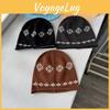Knitted Beanie Hat For Women With Floral Pattern And Cold Weather Warmth Perfect For Autumn And Winter