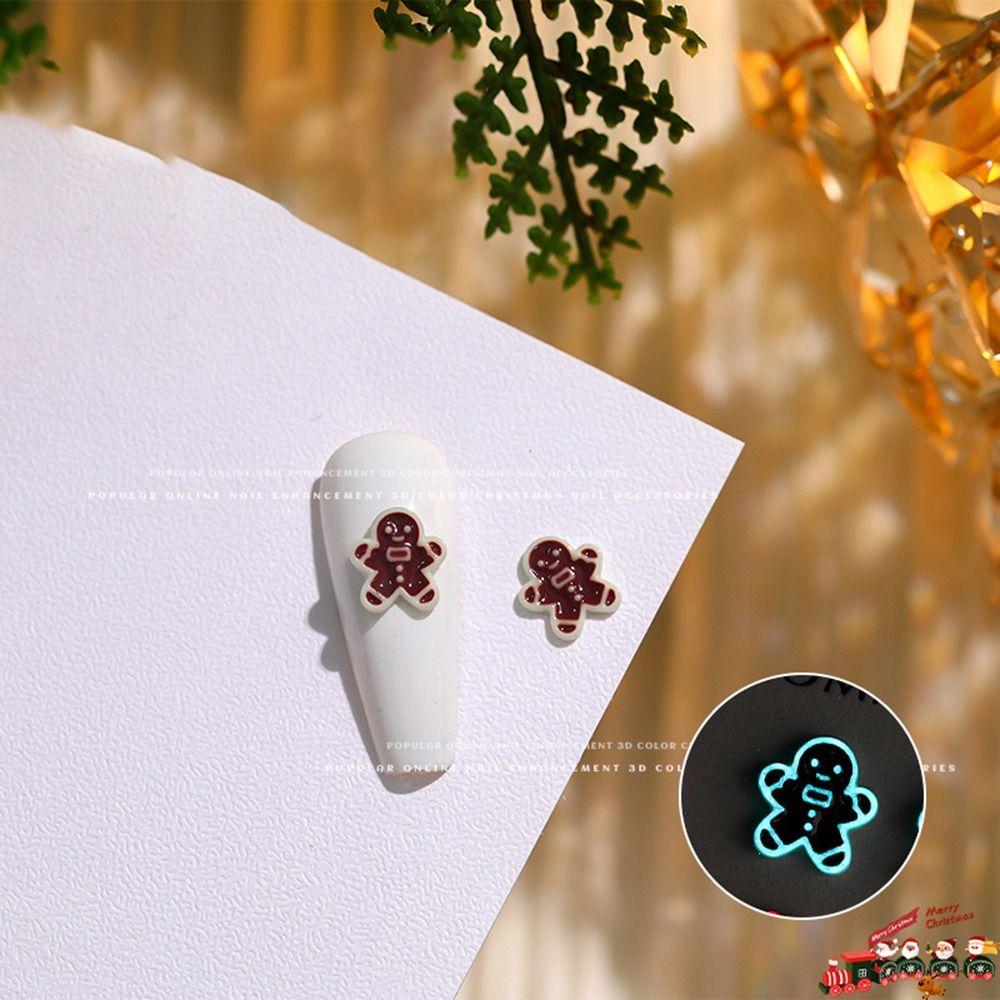 10 шт. Украшения для ногтей из смолы, маникюр с изображением лося, 3D, рождественское украшение для ногтей для женщин