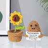 2 шт./набор Вязаный крючком горшечный подсолнух Орнамент Эмоциональная поддержка Позитивный картофель Вязание Позитивная жизнь
