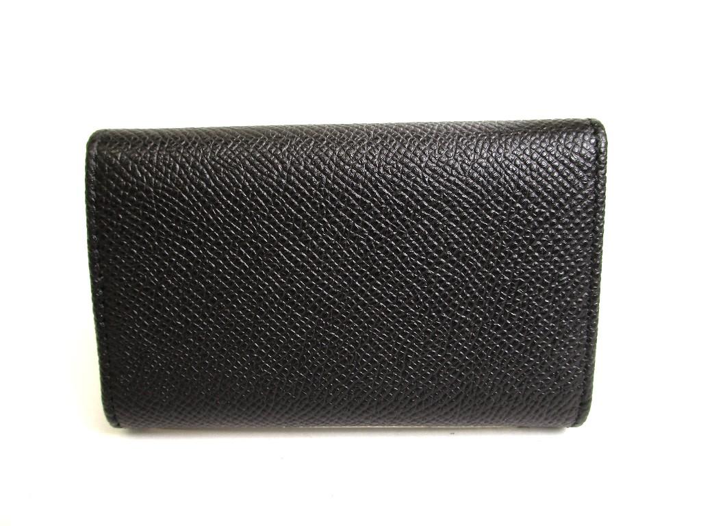 Authentic BVLGARI Black Leather Logo Clip 6 Pics Key Cases #9910 Open box