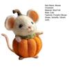 Halloween Pumpkin Mouse Ornament with Witch Hat Handmade Wool Felt Decoration Birthday Parties Props Halloween Decoration