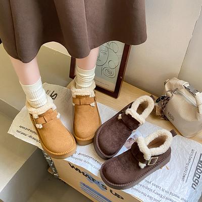 Женская модная пушистая обувь с толстой подошвой, легкие зимние теплые сноубутсы с плюшевой подкладкой, нескользящие, износостойкие, повседневные, для активного отдыха, хлопковые ботинки