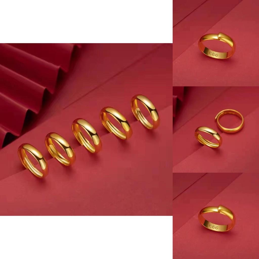 Элегантное унисекс кольцо с золотым покрытием для пар, регулируемое открытое кольцо в геометрическом стиле